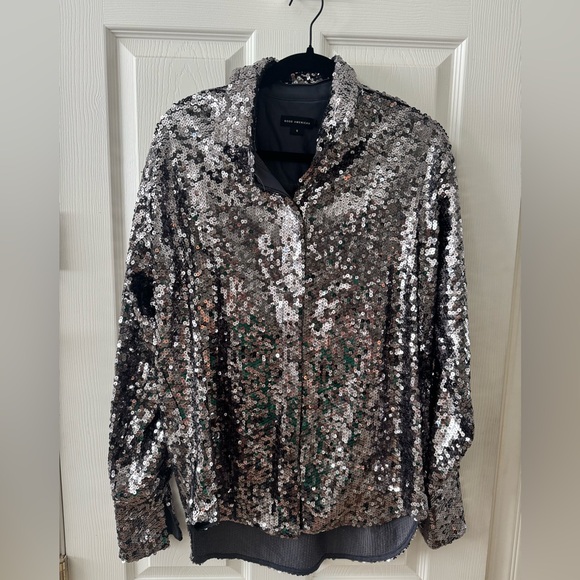 Good American Tops - Good American Silver Sequin Jacket